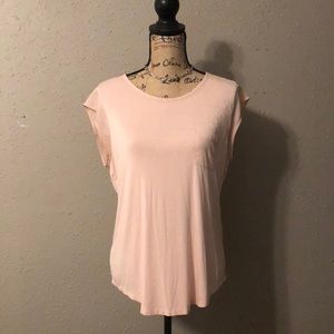 Pale Pink Mixed Media T-Shirt